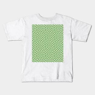 chessboard green and nude Kids T-Shirt